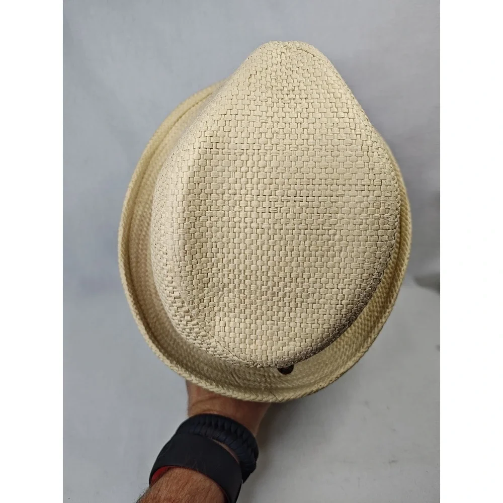 Peter Grimm 100% Paper Natural Straw Hat Men's Fedora‎ Front Lined Trilby O/S